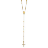 14k Polished Rosary 24 inch Necklace
